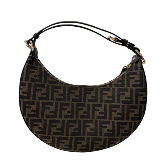 Fendi Fendigraphy Small Brown FF Jacquard Fabric Bag - Picture 2 of 10